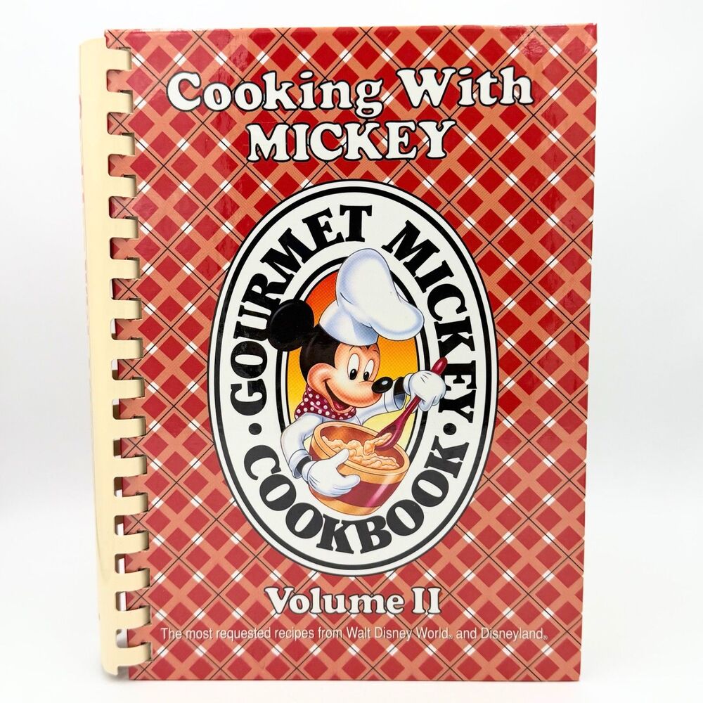 Cooking with Mickey Volume 2 Disney Cookbook Gourmet Hardback Spiral Bound VTG